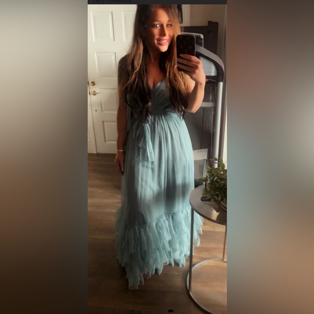 Elegant Blue women’s Boho style Dress